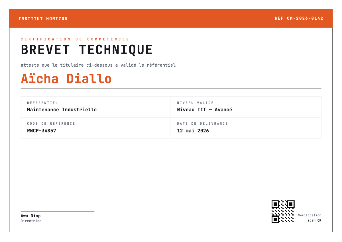 Aperçu du modèle Brevet — Technique — diplôme