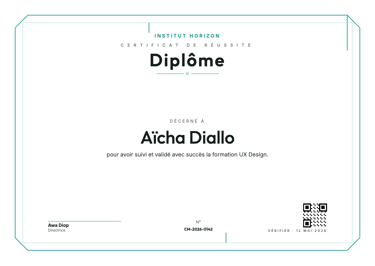 Aperçu du modèle Diplôme — Contour — diplôme