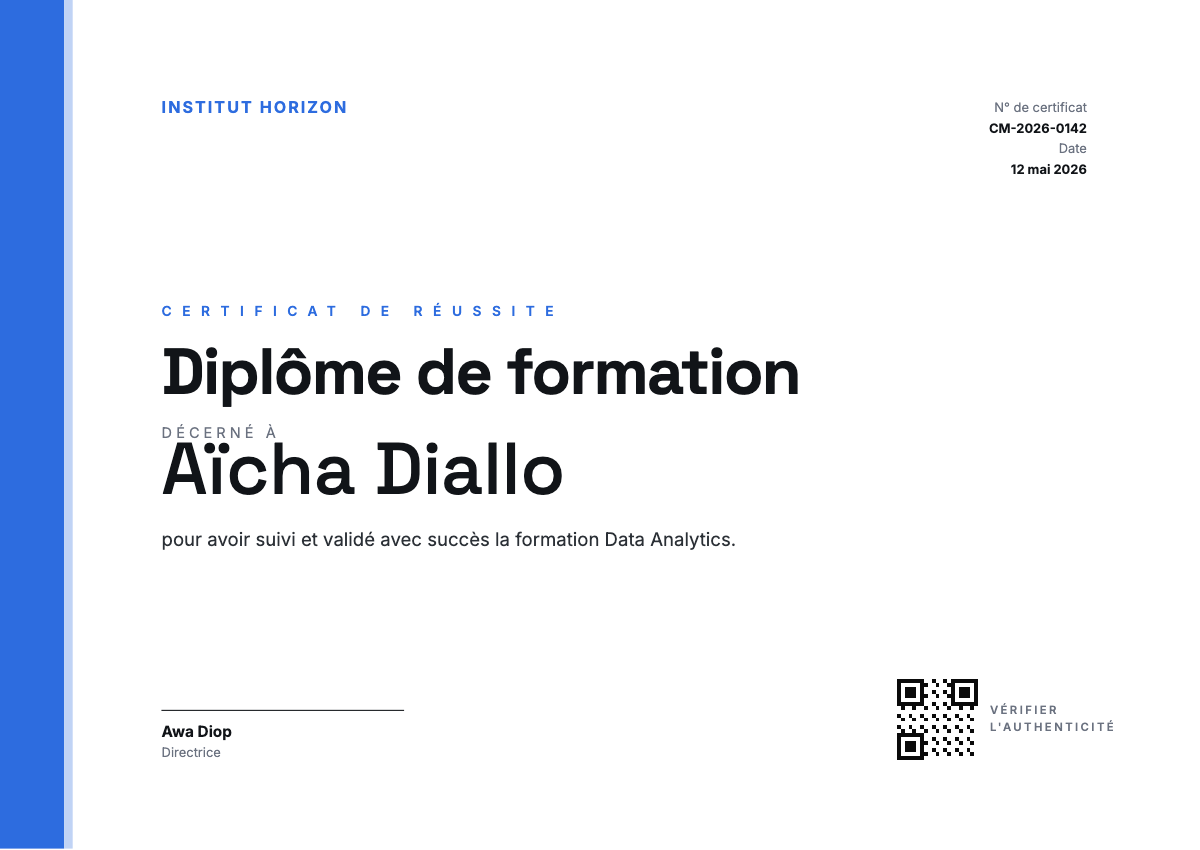 Aperçu du modèle Diplôme — Moderne — diplôme